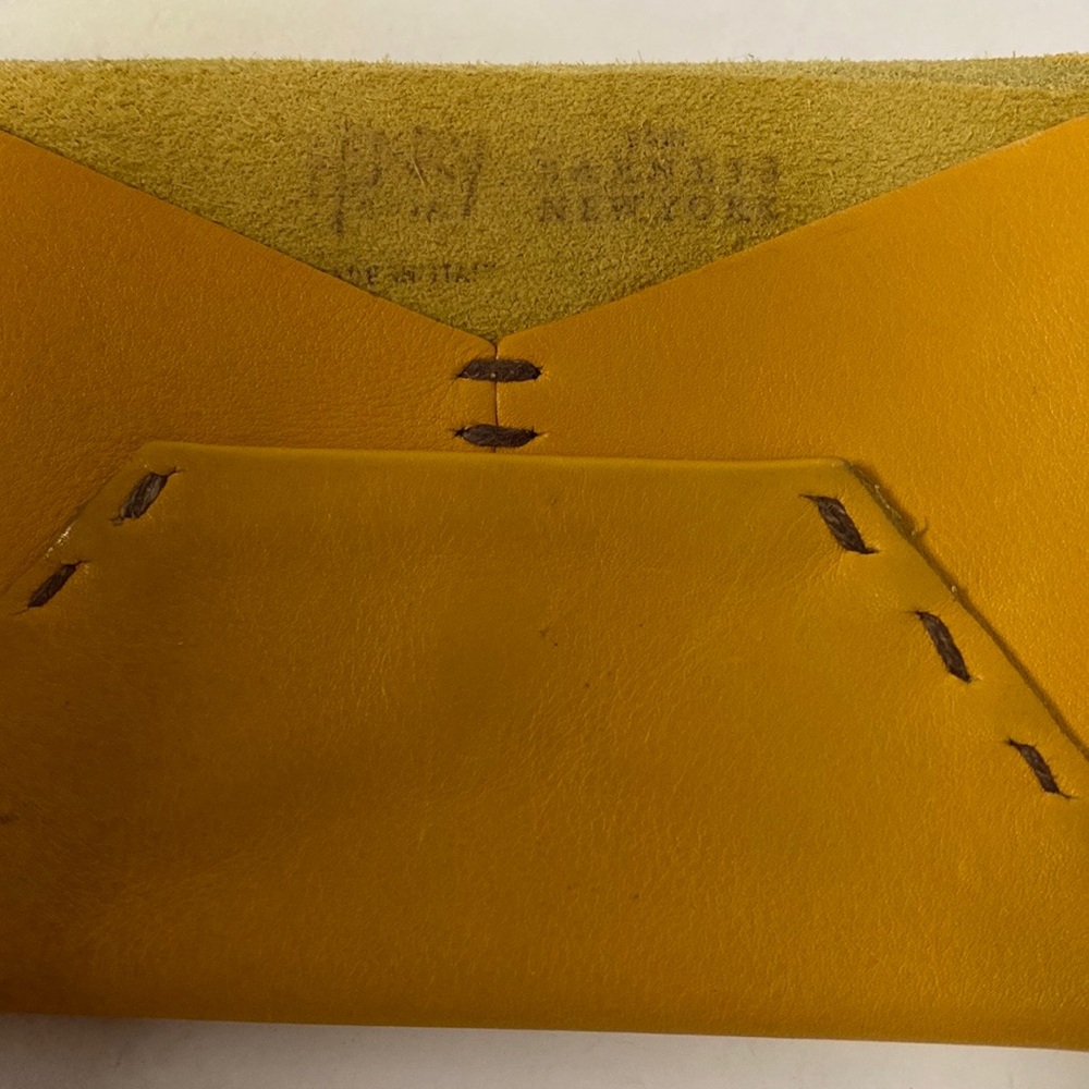 JW New York Yellow Leather Envelope Clutch